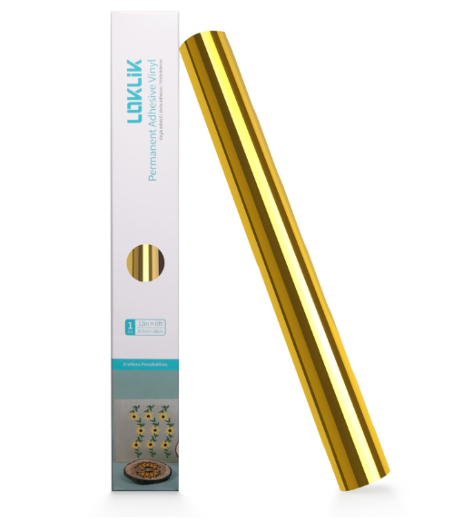 Permanent Adhesive Vinyl Mirror Metallic - Gold - 30.5 x 180 cm (003576)