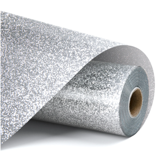 Heat Transfer Vinyl Glitter - Silver - 30.5 x 90 cm (008922)