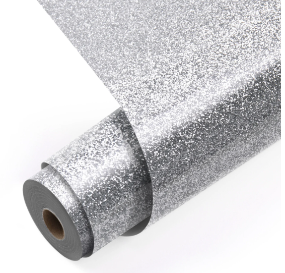 Heat Transfer Vinyl Glitter - Silver - 30.5 x 90 cm (008922)
