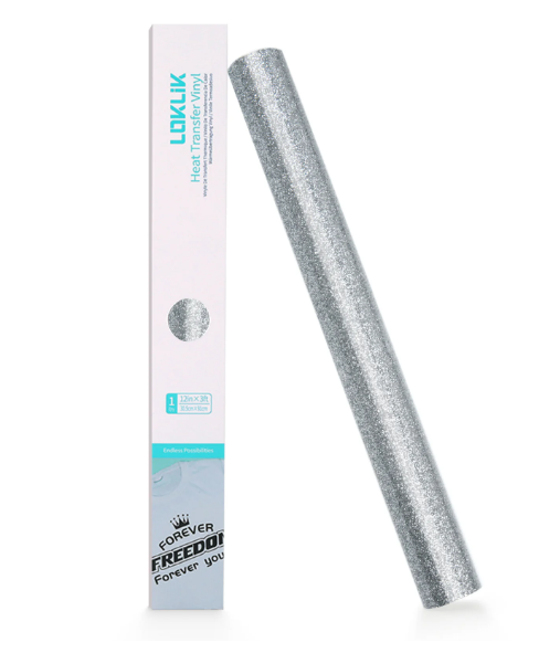 Heat Transfer Vinyl Glitter - Silver - 30.5 x 90 cm (008922)