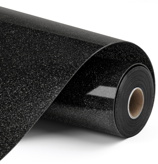 Heat Transfer Vinyl Glitter - Black - 30.5 x 90 cm (008939)