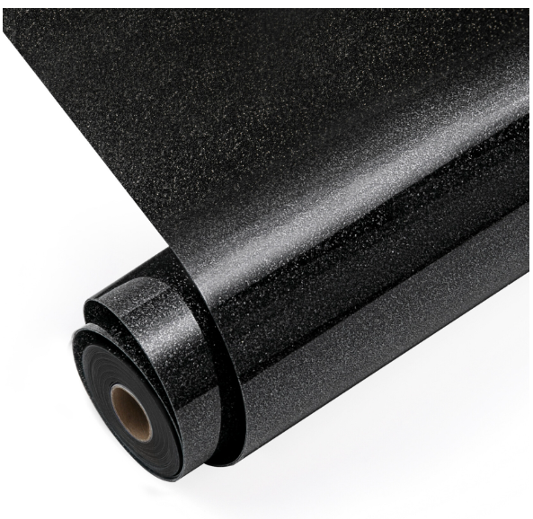 Heat Transfer Vinyl Glitter - Black - 30.5 x 90 cm (008939)