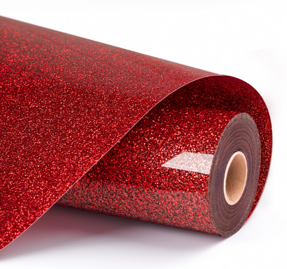 Heat Transfer Vinyl Glitter - Red - 30.5 x 90 cm (008953)