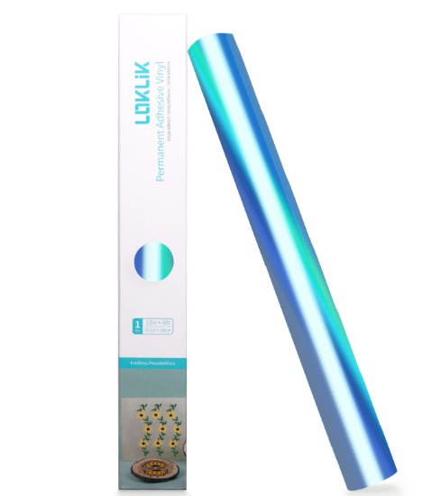 Permanent Adhesive Vinyl Holographic - Aqua Blue - 30.5 x 90 cm (009172)