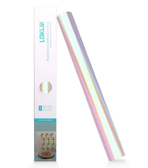 Permanent Adhesive Vinyl Holographic - Pink - 30.5 x 90 cm (009189)