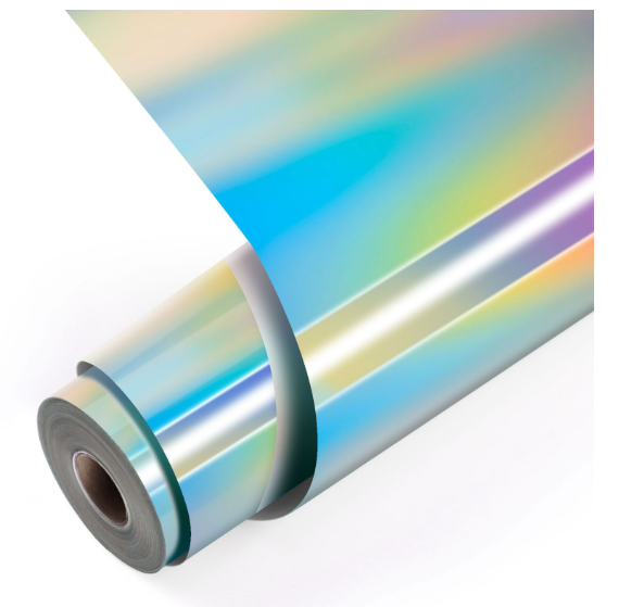 Permanent Adhesive Vinyl Holographic - Iridescent Silver - 30.5 x 90 cm (009196)
