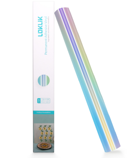 Permanent Adhesive Vinyl Holographic - Iridescent Silver - 30.5 x 90 cm (009196)