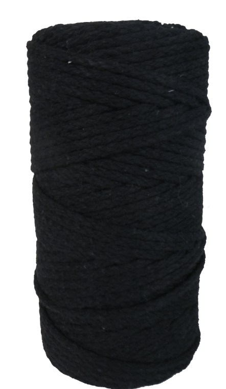 DekoArt Macramékoord 4 mm 100 m Zwart (1004SCHWARZ) *