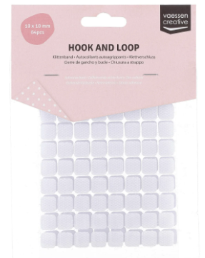 Vaessen Creative • Klittenband Zelfklevende Achterkant 10x10mm 64pcs (1009-013)