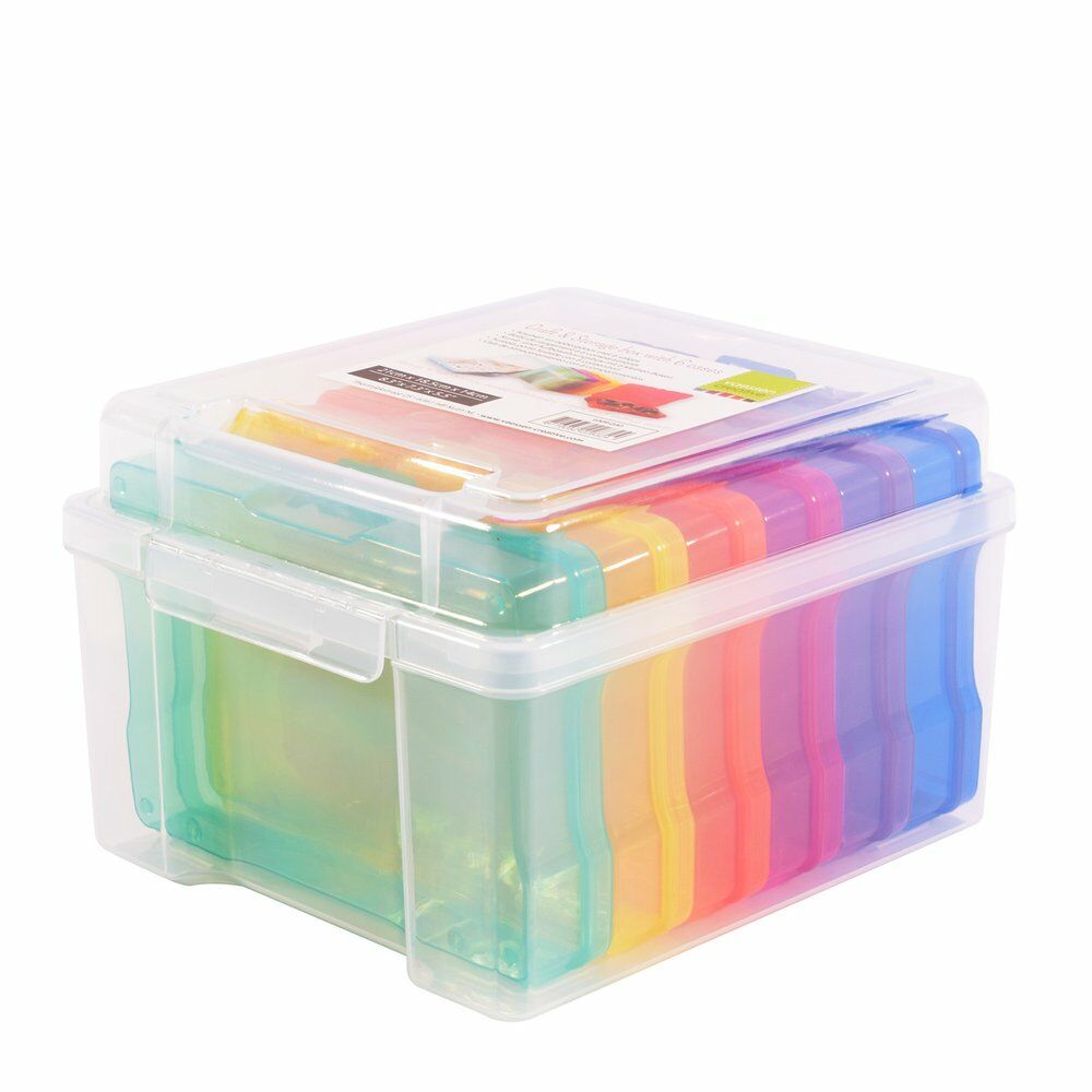 Vaessen Creative • Gekleurde Opbergbox met 6 Dozen (1009-030)