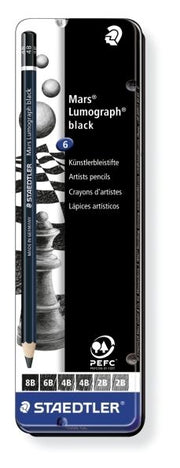 Mars Lumograph black potlood - set 6 st (100B G6)