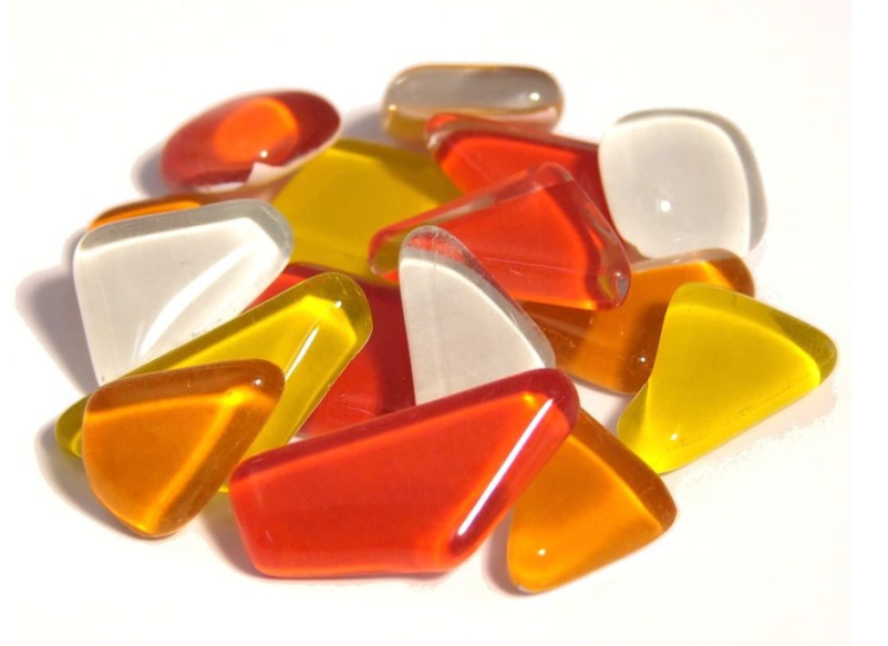 Soft Glas Polygonal Helder Mix Rood 100 gr (1011055) *
