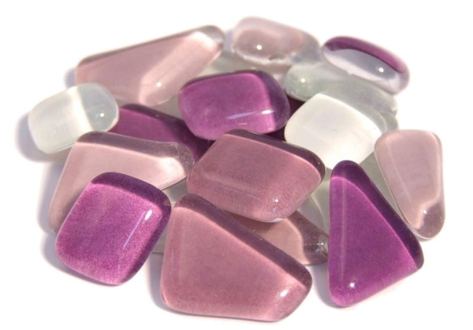 Soft Glas Polygonal Helder Mix Roze 100 gr (1011056) *