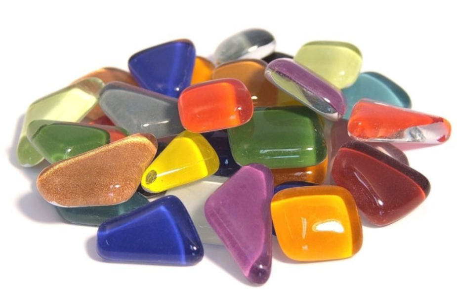 Soft Glas Polygonal Helder Mix Bont 100 gr (1011057) *