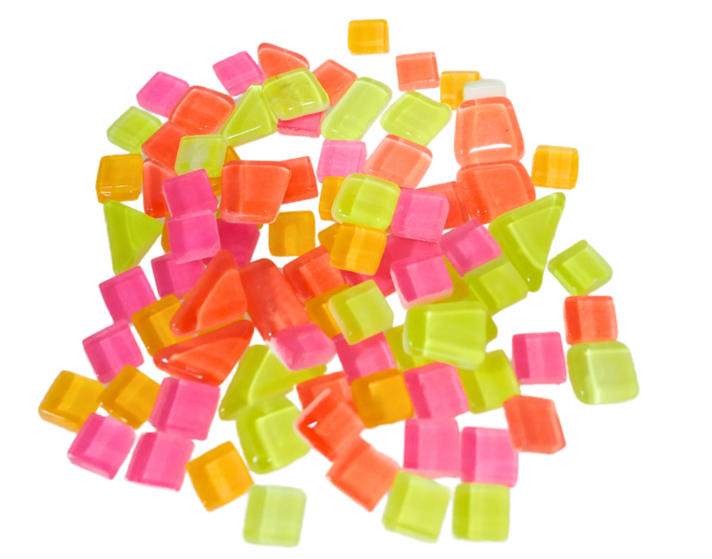 Soft Glas Polygonal Helder Mix Glow in the Dark 100 gr (1011099) *