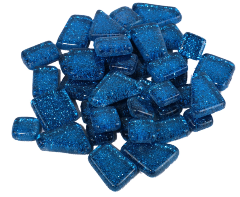 Soft Glas Polygonal Glitter Koningsblauw 100 gr (1012206) *