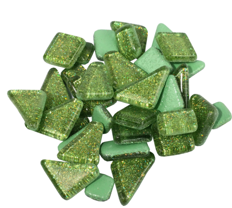 Soft Glas Polygonal Glitter Lichtgroen 100 gr (1012207) *