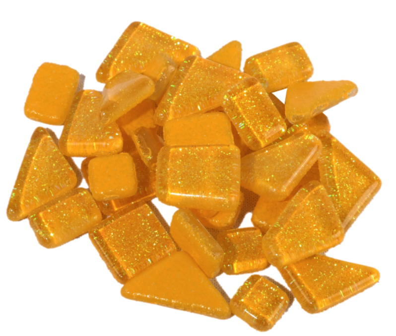 Soft Glas Polygonal Glitter Lichtgeel 100 gr (1012208) *