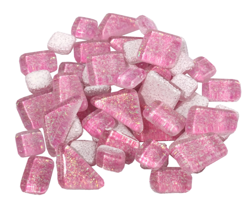 Soft Glas Polygonal Glitter Lichtroze 100 gr 91012209) *