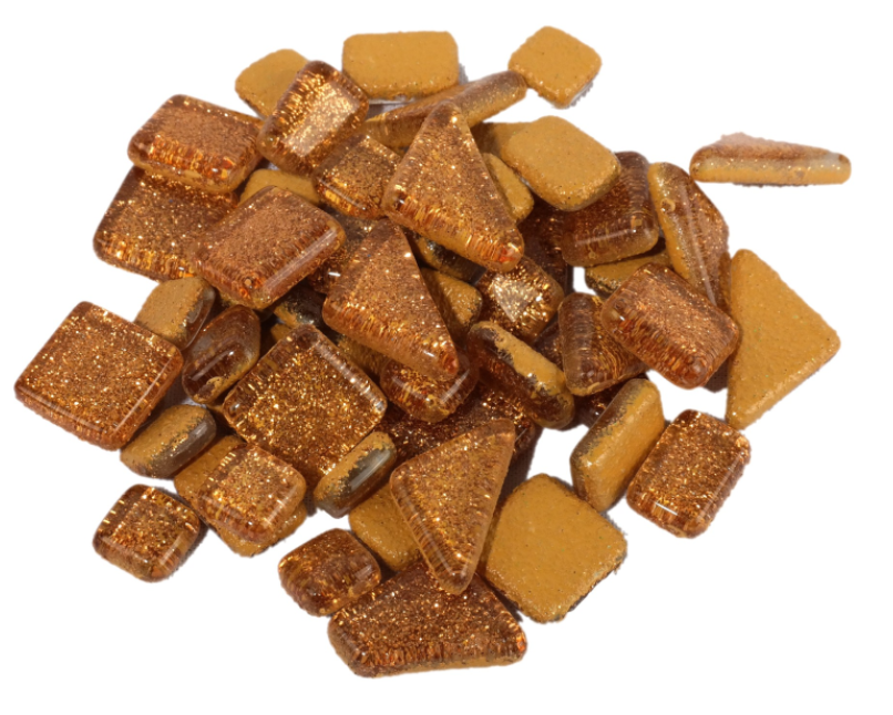 Soft Glas Polygonal Glitter Lichtbruin 100 gr (1012210) *