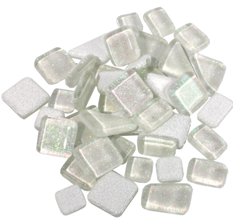 Soft Glas Polygonal Glitter Sneeuwwit 100 gr (1012212) *