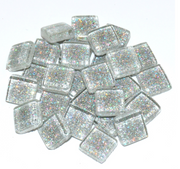 Soft Glas Vierkant Glitter Zilver 100 gr (1017459) *