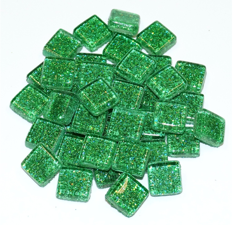 Soft Glas Vierkant Glitter Groen 100 gr (1017461) *