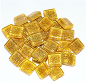 Soft Glas Vierkant Glitter Geel 100 gr (1017462) *