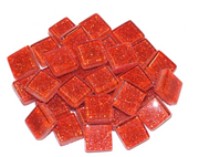 Soft Glas Vierkant Glitter Rood 100 gr (1017463) *