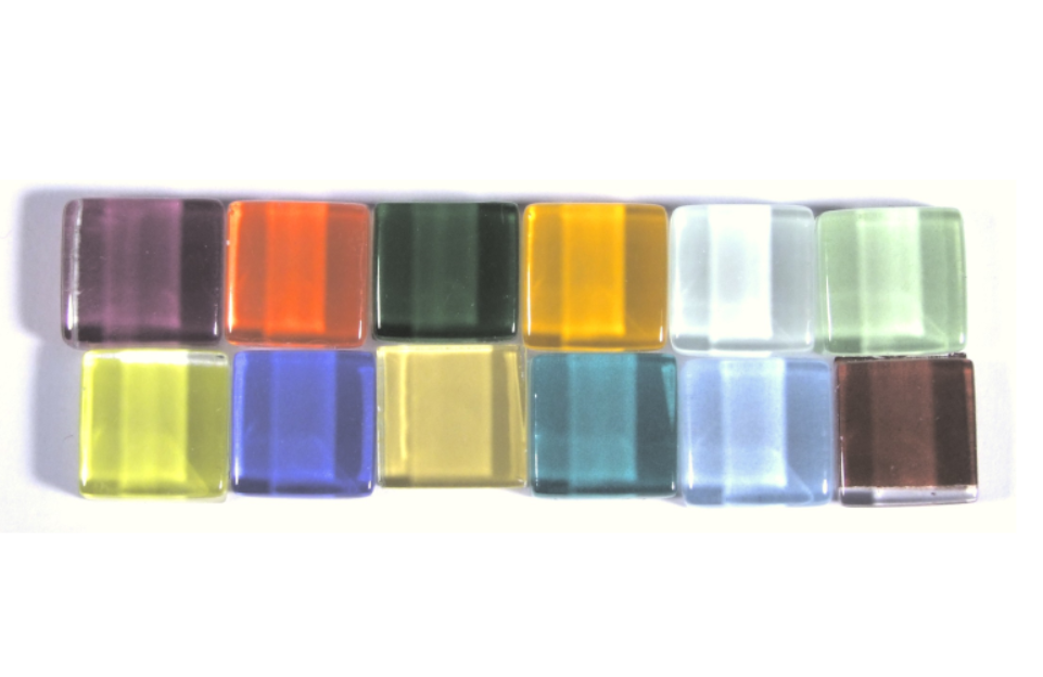 Soft Glas Vierkant Helder Mix Bont (vanaf 100 gr, per 100 gr) (1017471) *
