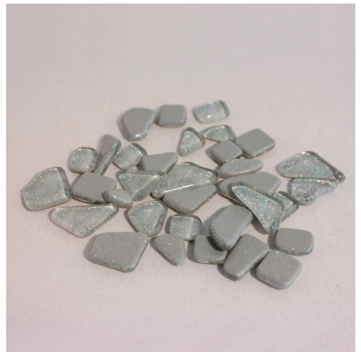 Soft Glas Polygonal Glitter Zilver 100 gr (1017486) *