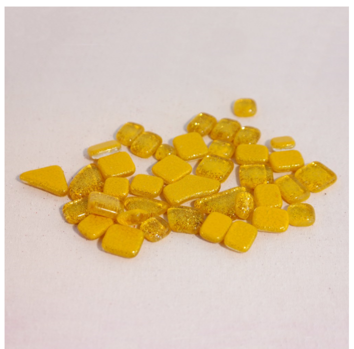 Soft Glas Polygonal Glitter Geel 100 gr (1017489) *