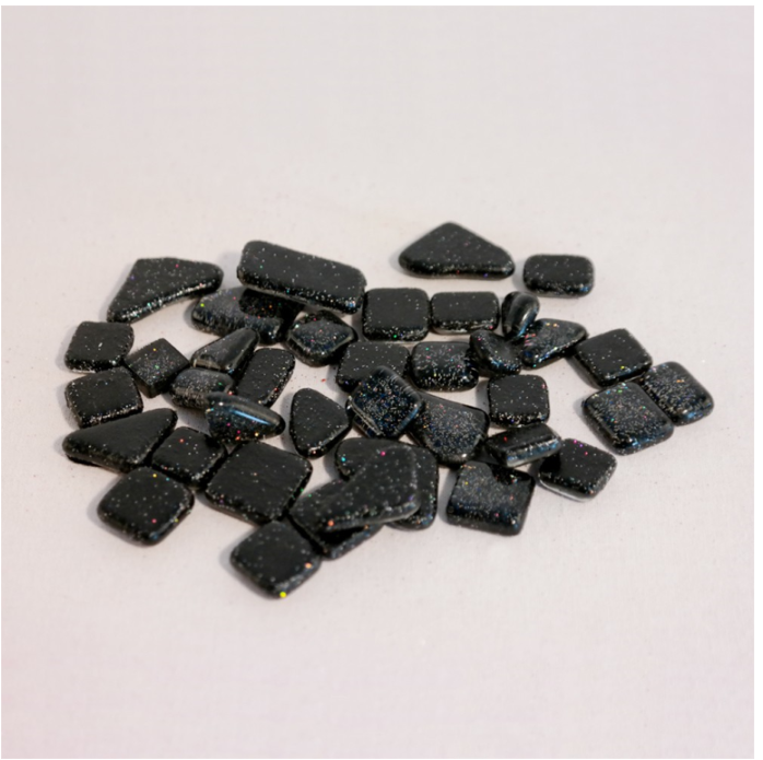 Soft Glas Polygonal Glitter Zwart 100 gr (1017491) *