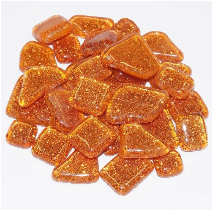Soft Glas Polygonal Glitter Oranje 100 gr (1017494) *