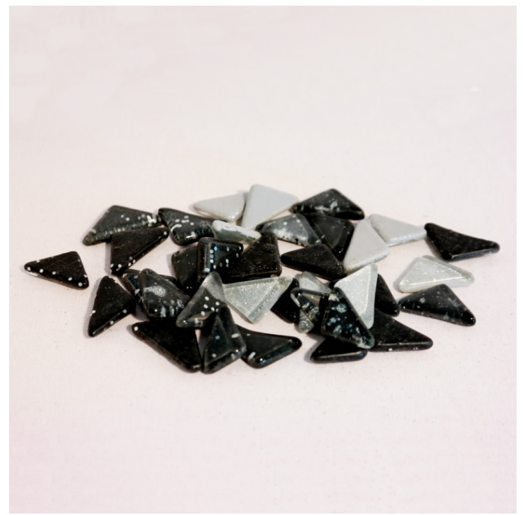 Soft Glas Polygonal Glitter Mix Zwart/Wit 100 gr (1017499) *