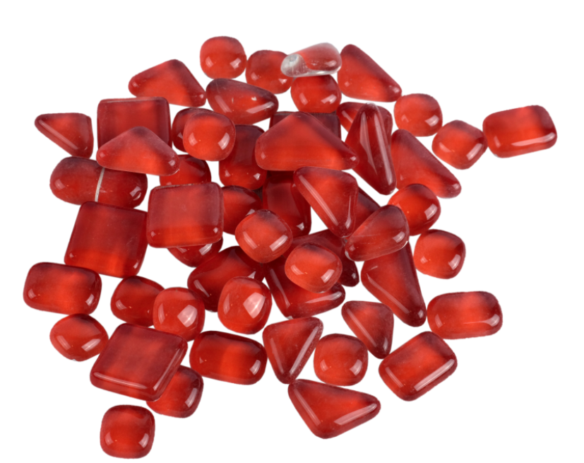 Soft Glas Polygonal Helder Donkerrood 100 gr (1017620) *