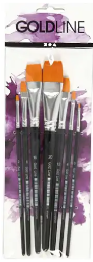 Gold Line  Acryl Penselen Plat 7 stuks (100247)