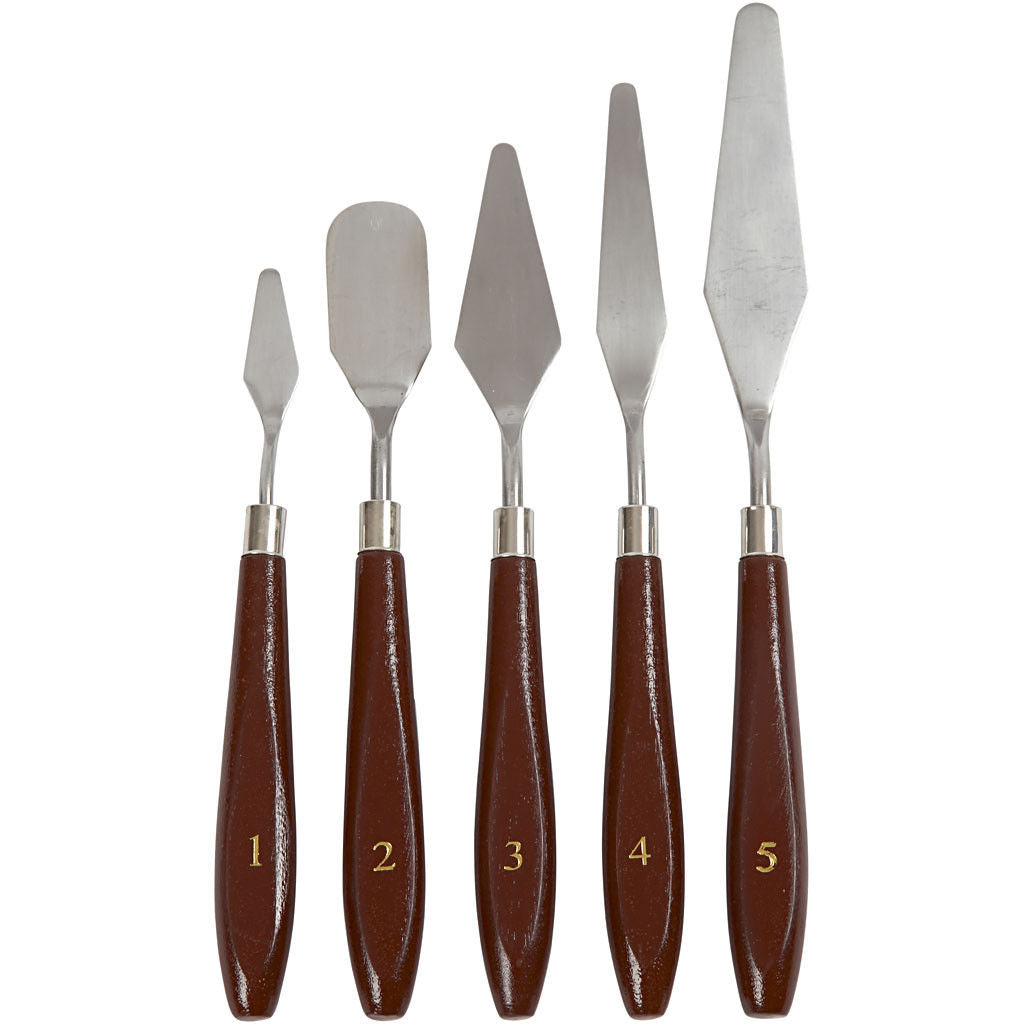 Paletmessen set, l: 17-23 cm, b: 1,5-2,5 cm, , 5stuks (10314)