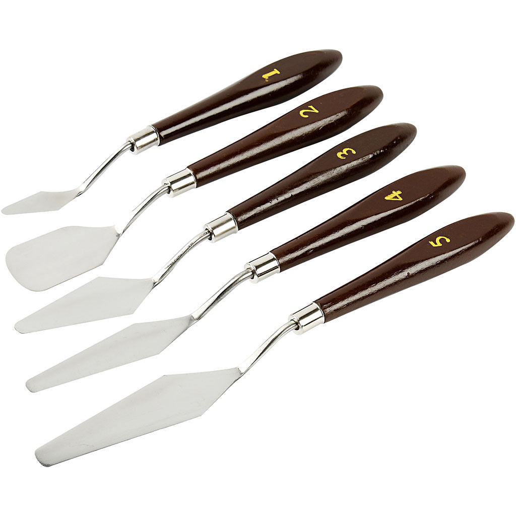 Paletmessen set, l: 17-23 cm, b: 1,5-2,5 cm, , 5stuks (10314)