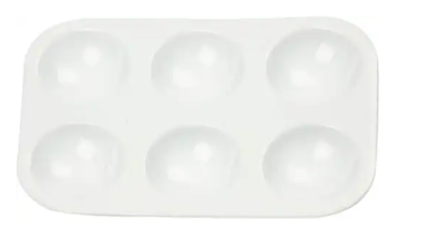 CC Plastic Verf Palet - 12x8 cm - Wit - 1 stuk (10332)
