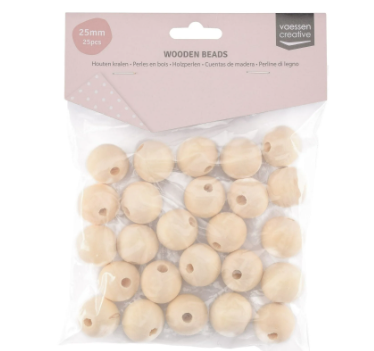 Vaessen Creative • Houten kralen 25mm 25stuks (11006-007)
