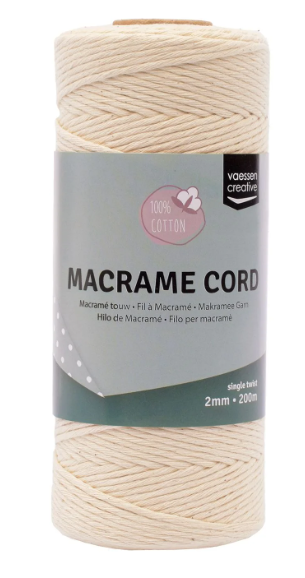 Vaessen Creative • Macramé Touw 2mmx200m Naturel (11305-01) *