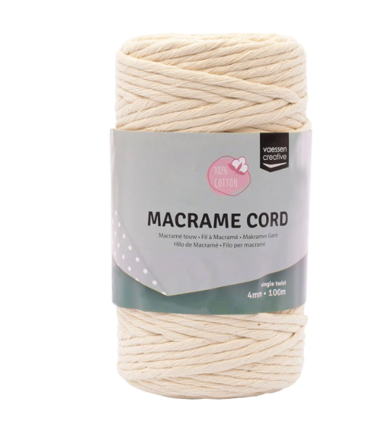 Vaessen Creative • Macramé Touw 4mmx100m Naturel (11305-03) *