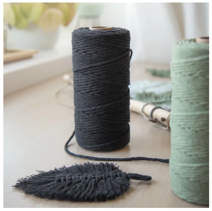 Vaessen Creative • Macramé Touw 3mmx100m Zwart (11305-06) *