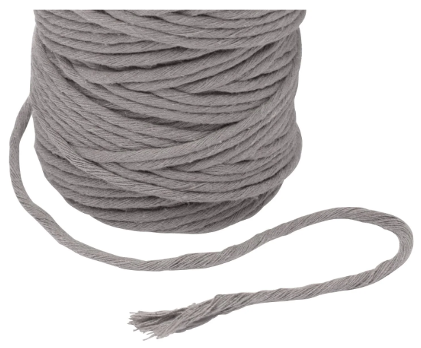 Vaessen Creative • Macramé Touw 3mmx100m Donkergrijs (11305-08) *