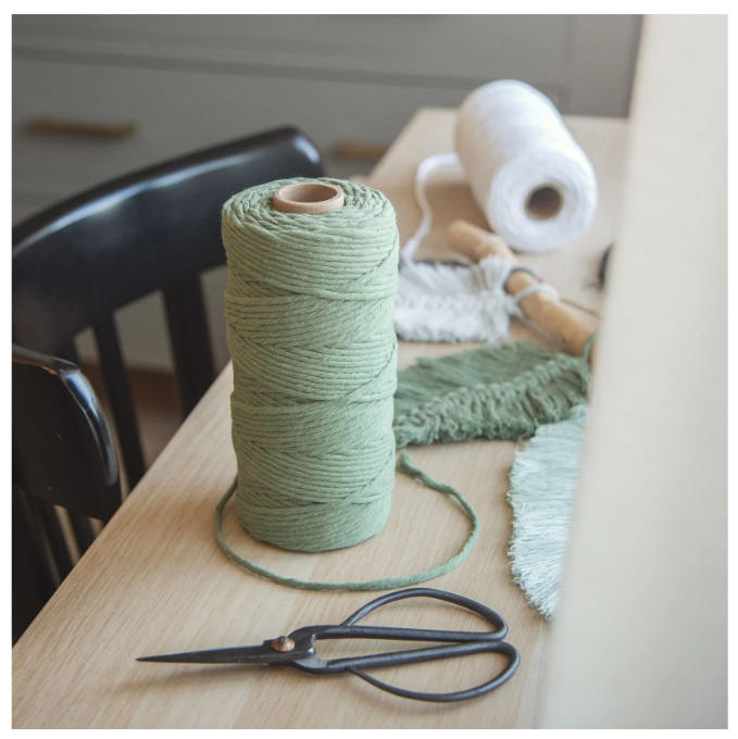 Vaessen Creative • Macramé Touw 3mmx100m Olijfgroen (11305-10) *