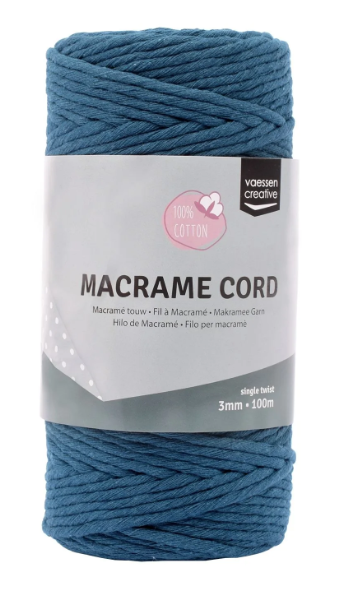 Vaessen Creative • Macramé Touw 3mmx100m Donkerblauw (11305-11) *