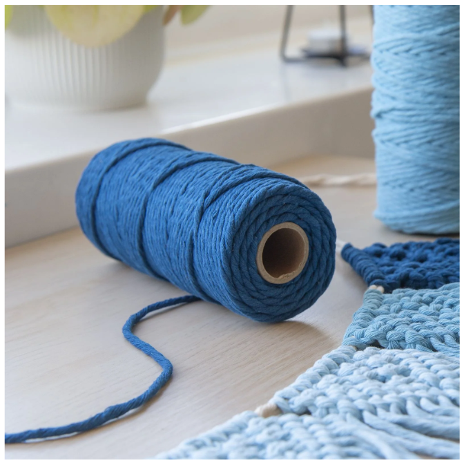 Vaessen Creative • Macramé Touw 3mmx100m Donkerblauw (11305-11) *
