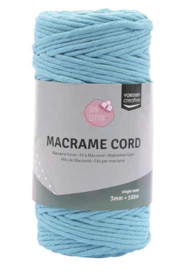Vaessen Creative • Macramé Touw 3mmx100m Aqua (11305-12) *