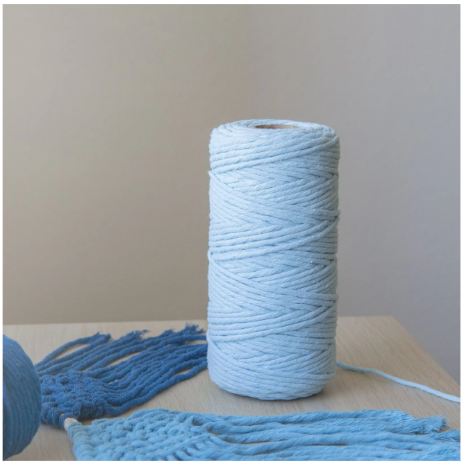 Vaessen Creative • Macramé Touw 3mmx100m Lichtblauw (11305-13) *